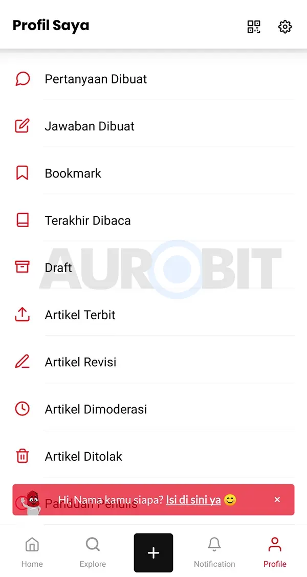 menu anggota