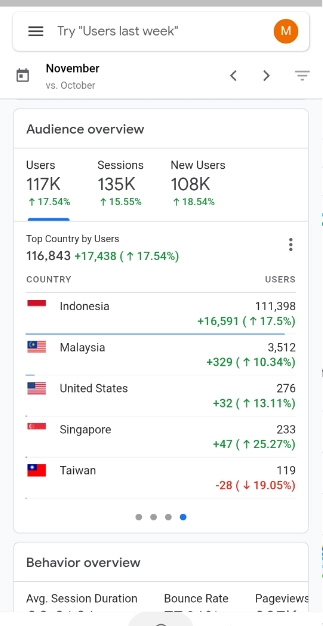 laporan seo trafik perbulan