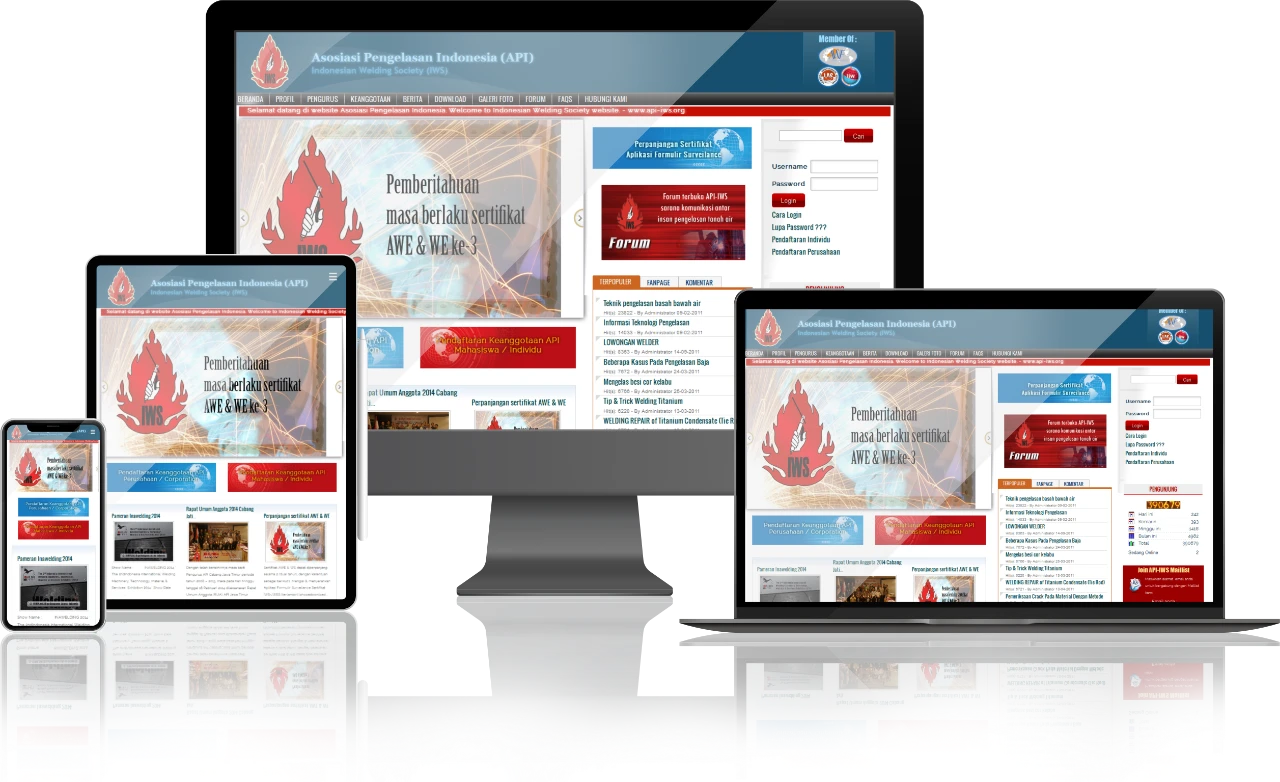 pengelolaan website organisasi asosiasi pengelasan indonesia